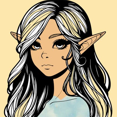 elf girl realistic dark fantasy