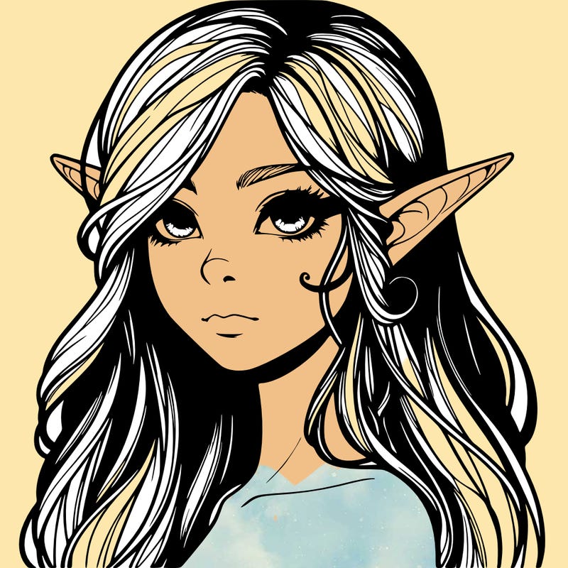 elf girl realistic dark fantasy