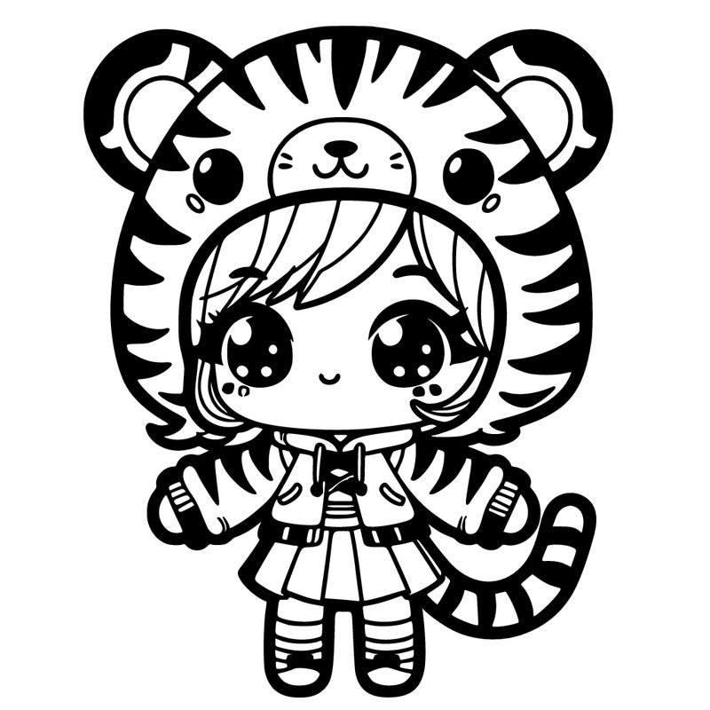 girl w a tiger outfit
