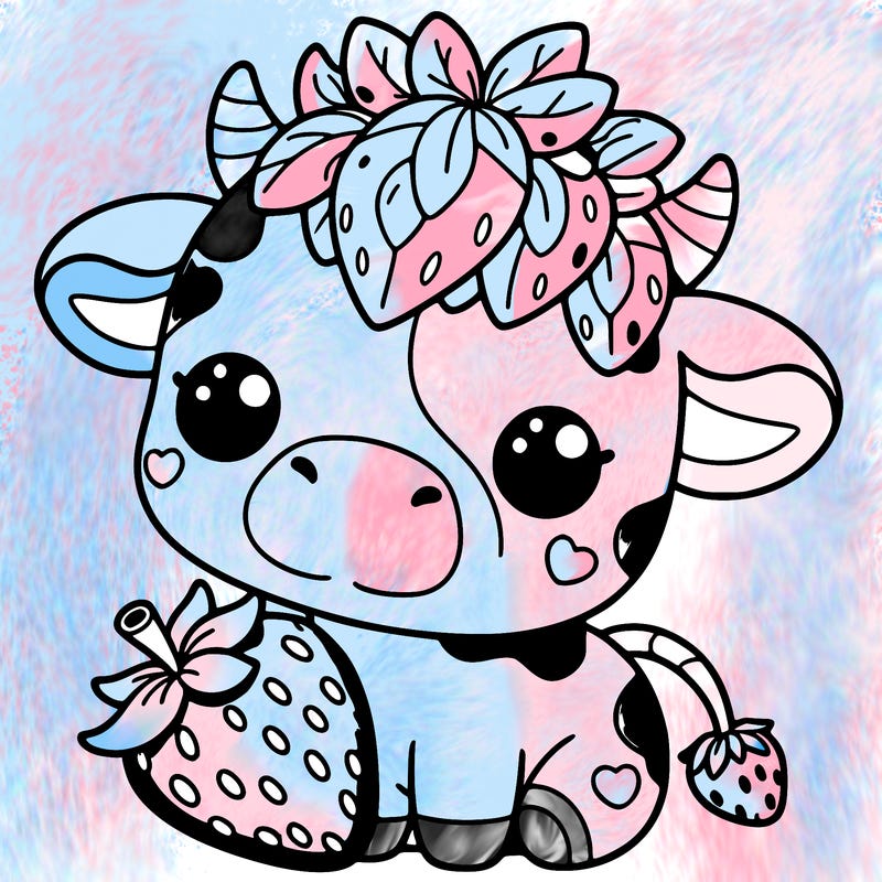 cute strawberry cow