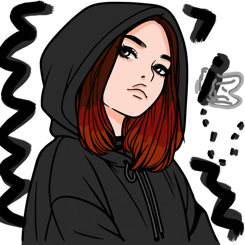 a realistic girl in a hoodie