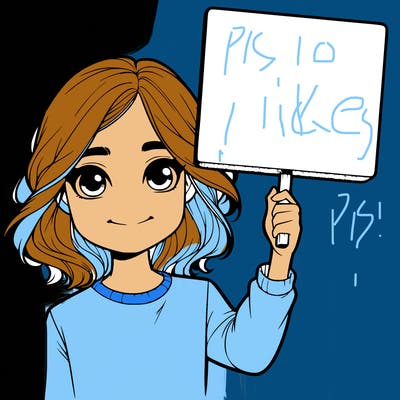 realistic girl holding up a sign