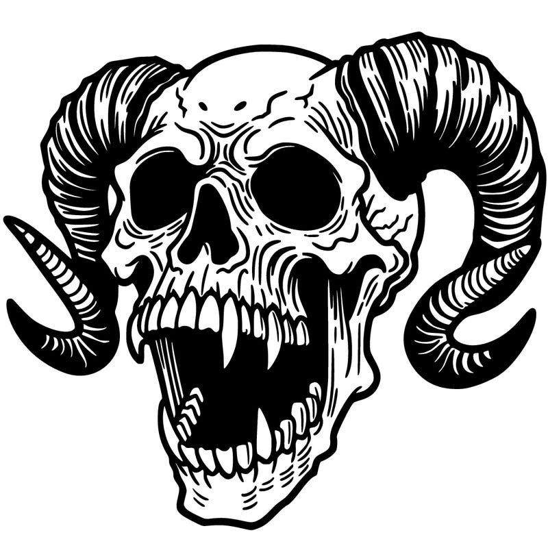 horror skull with horns