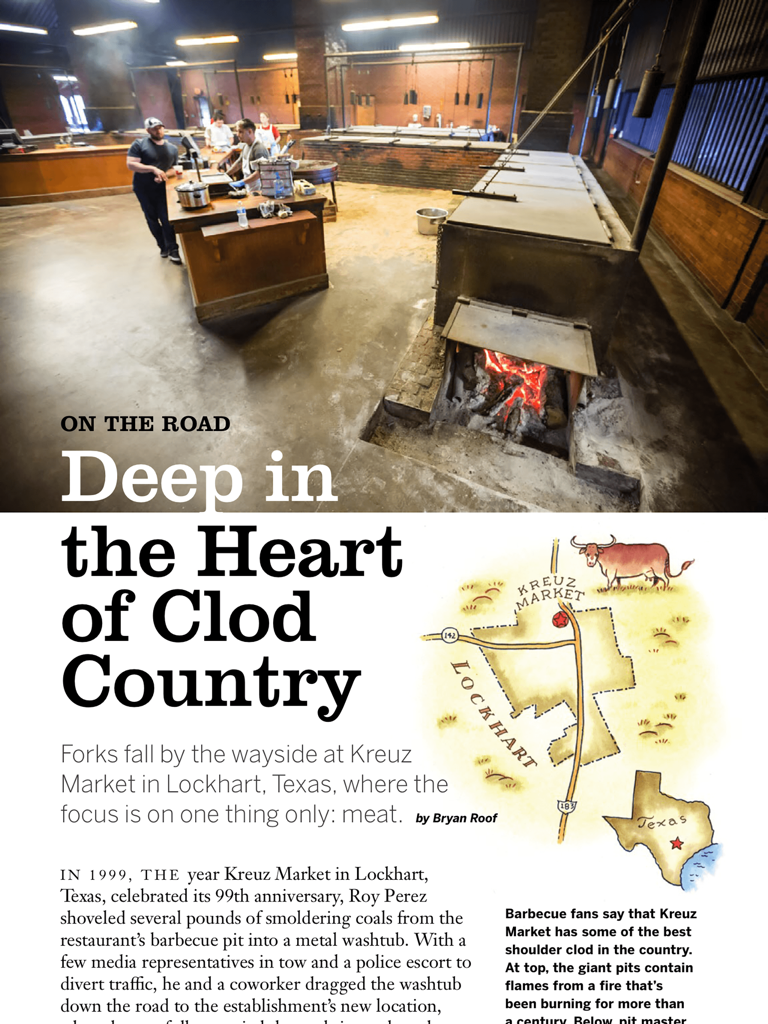Cook's Country Magazine - Cooks Country Magazine article about Texas barbecue featuring Kreuz Market in Lockhart