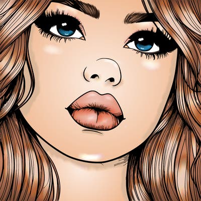 really realistic girl with lips