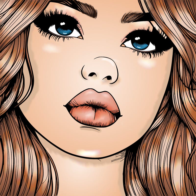 really realistic girl with lips