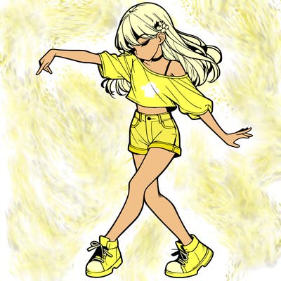 realistic girl danceing
