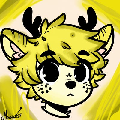 a humanoid deer with soft fluffy ears