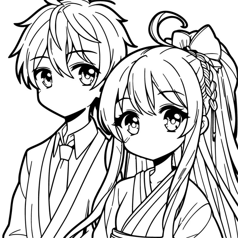 anime boy and girl