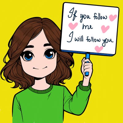 realistic girl holding up a sign