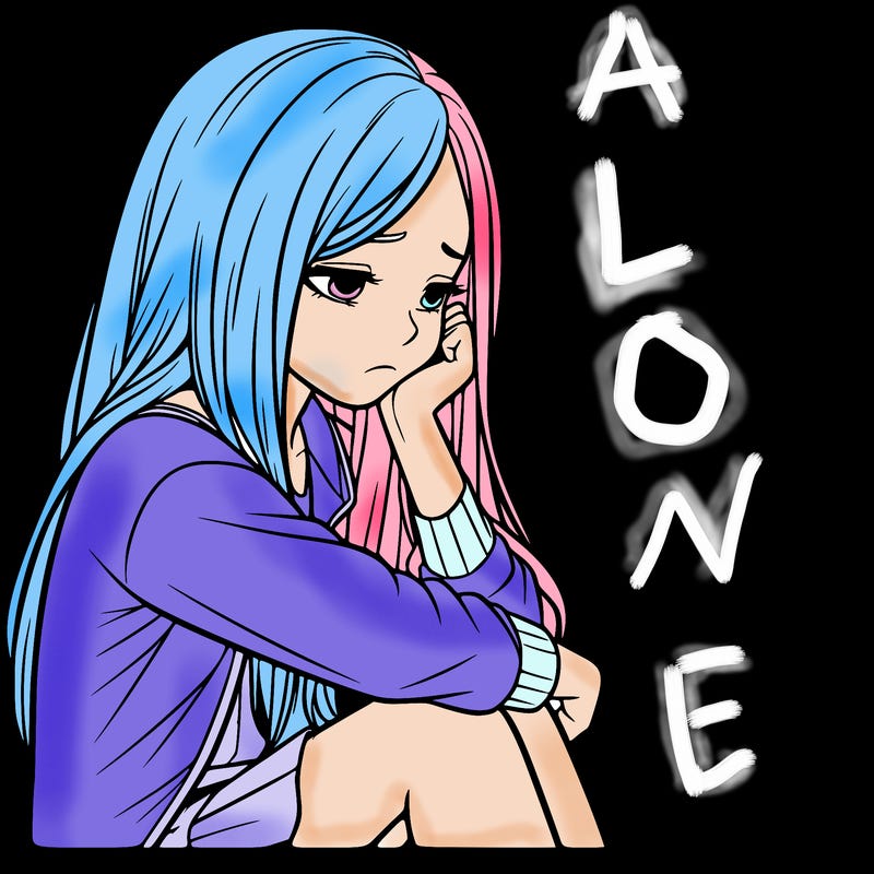 a realistic girl with depression