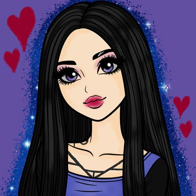 realistic girl with straight and long hair