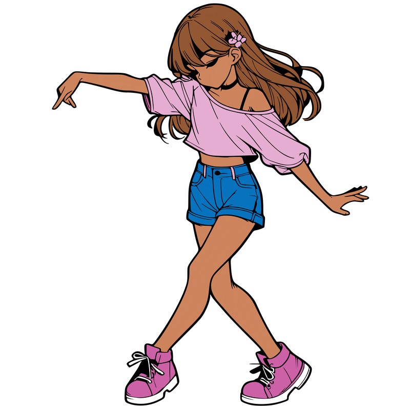 realistic girl danceing