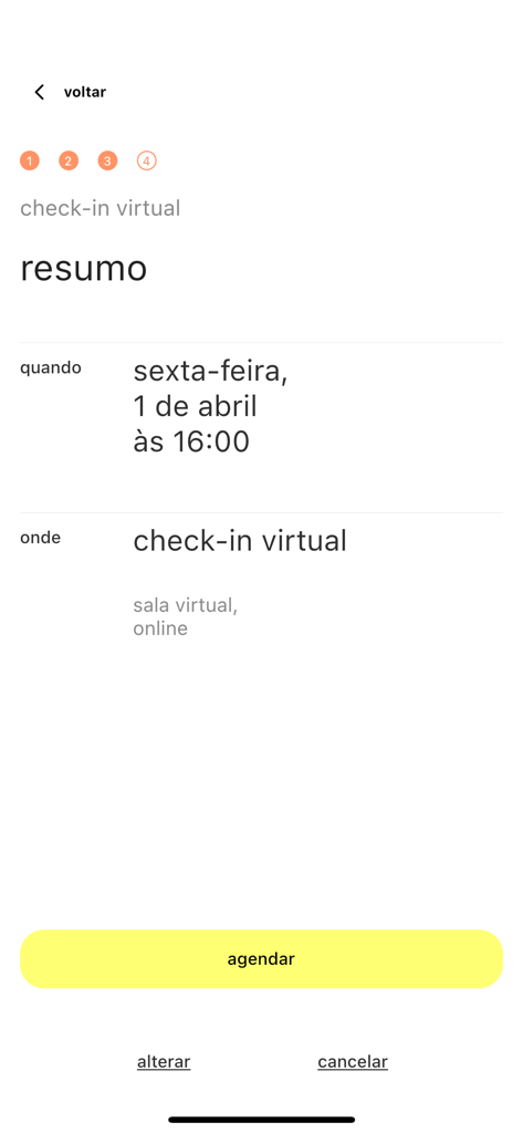 SouSmile - Summary screen of the SouSmile app for scheduling a virtual dental check-in.
