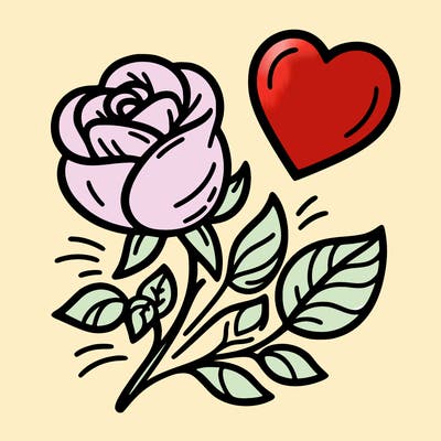 rose and heart