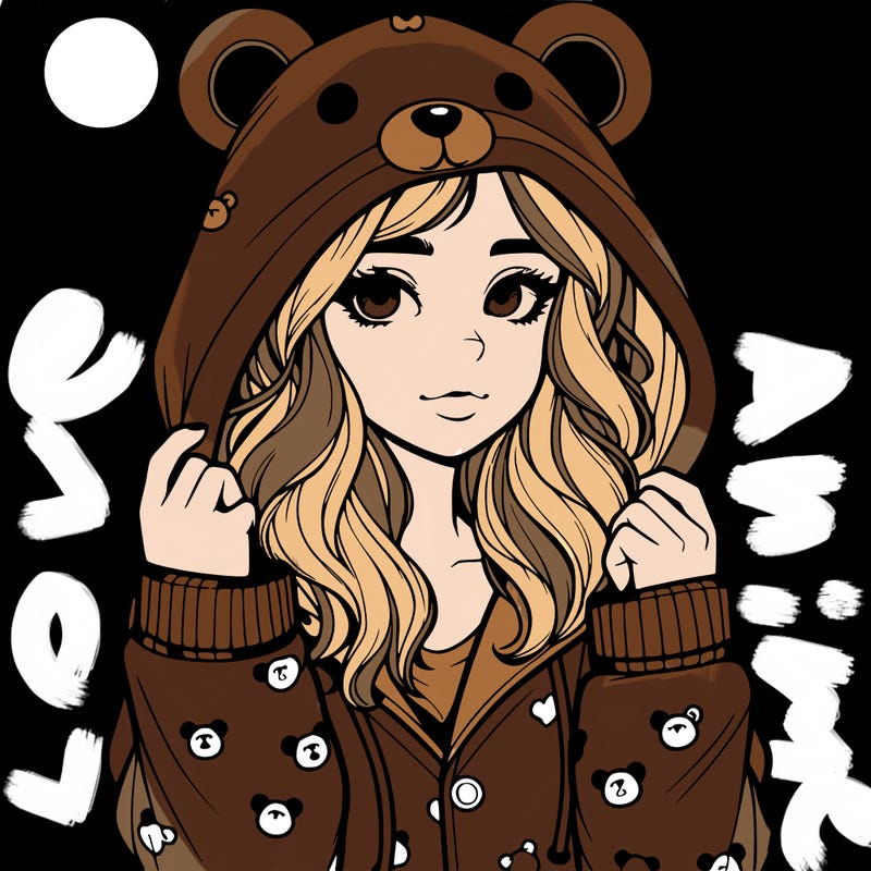 realistic girl in a animal pjs hoodie