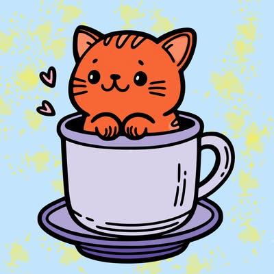 a  cat in a cup