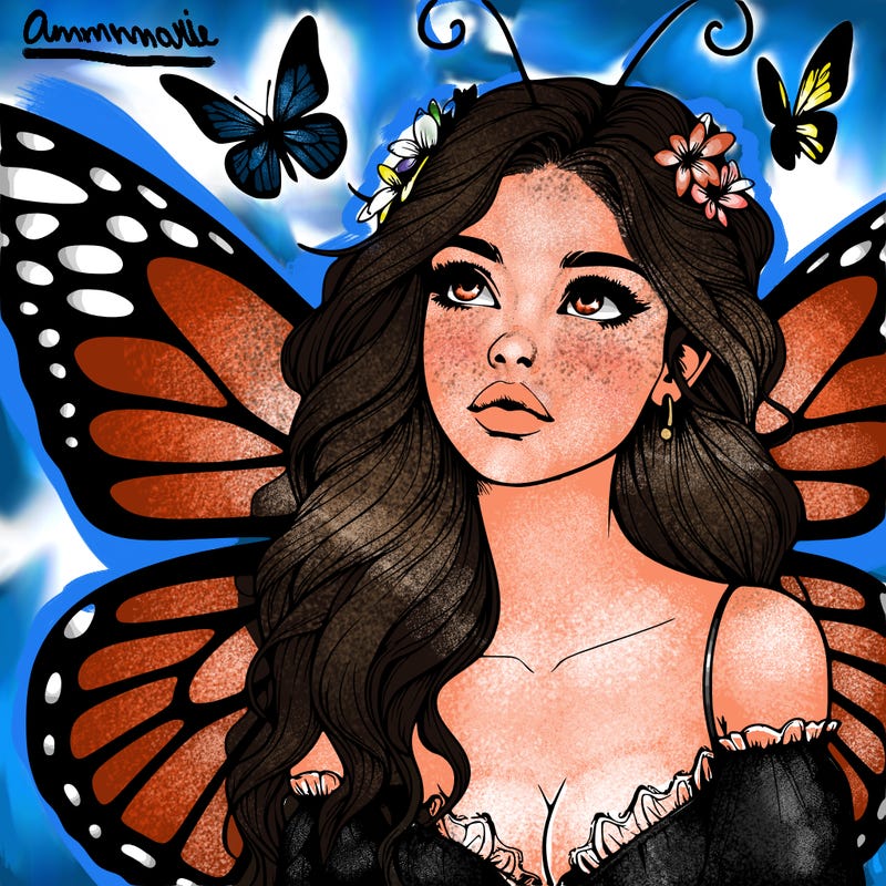 butterfly fairy realistic girl