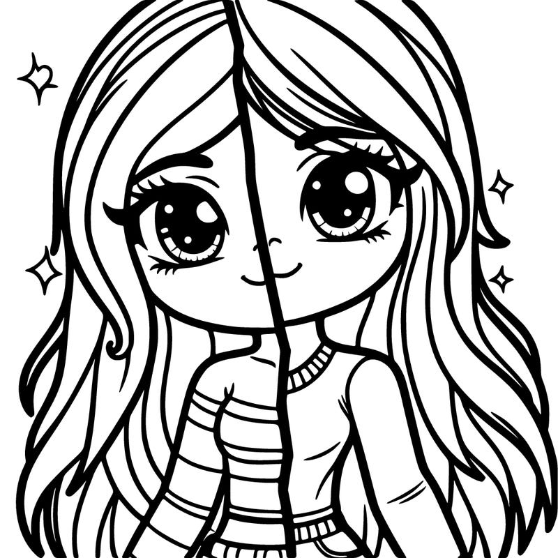 a girl half and half