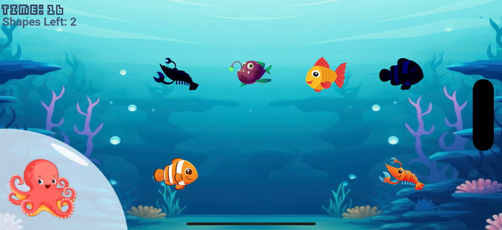 Match Sea Animals Kids Puzzle - Rompecabezas de emparejamiento de formas de animales marinos coloridos para niños