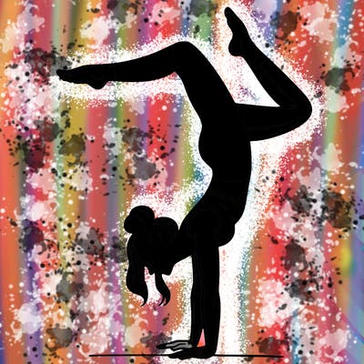 a woman doing a handstand