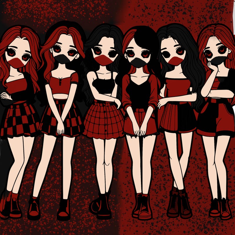 a group of girls realistic