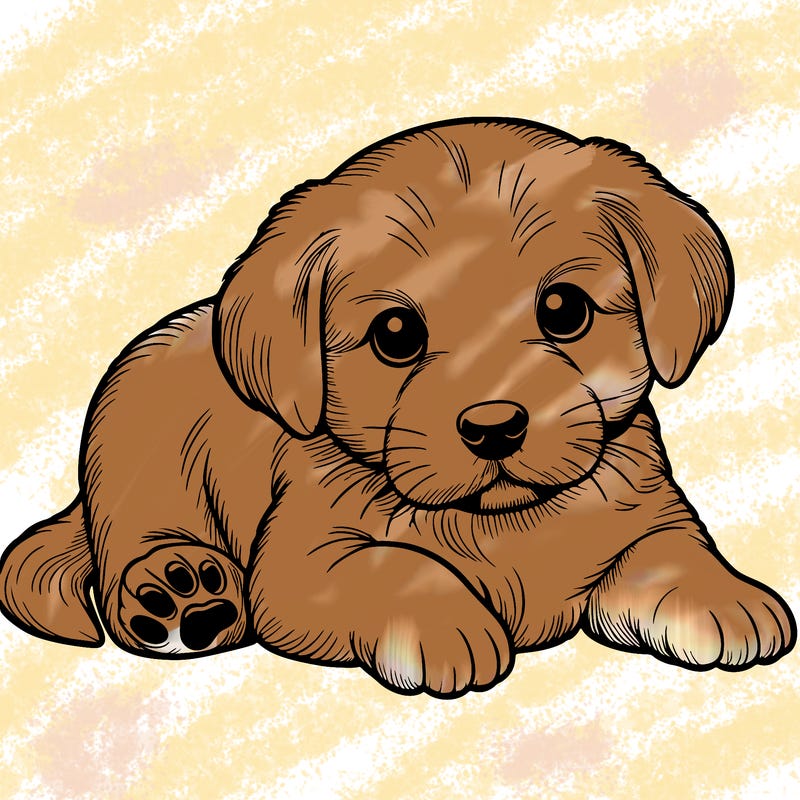 a cute realistic puppy