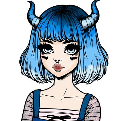 realistic girl with horns