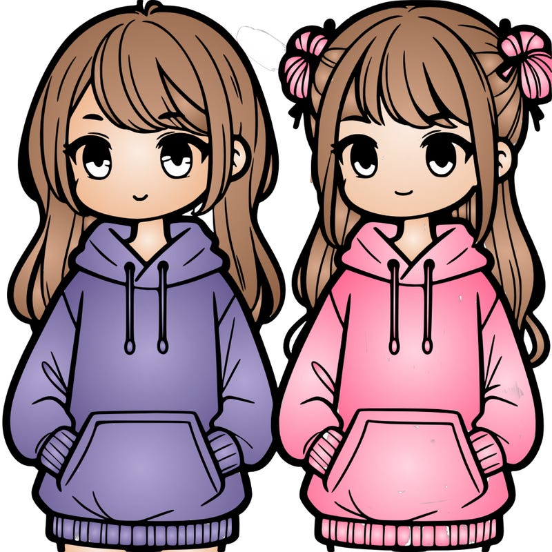 two girls with hoodies