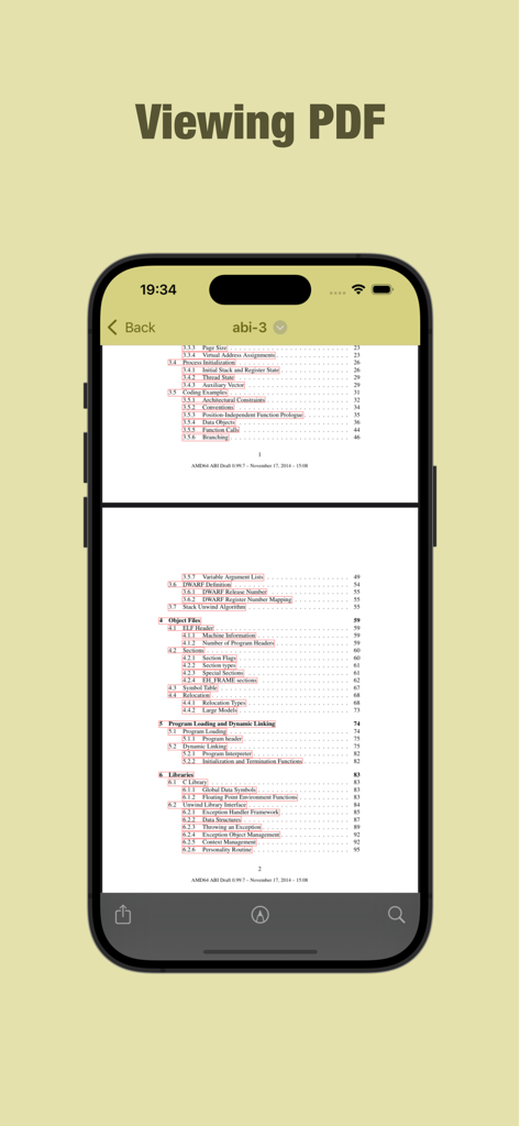 KeyAccess - Captura de pantalla de iPhone de la aplicación KeyAccess que muestra el visor de PDF integrado mostrando un documento técnico.