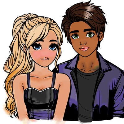 realistic girl and boy couple