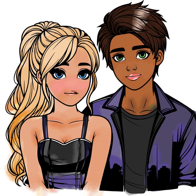 realistic girl and boy couple