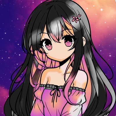 cute anime girl with long hair