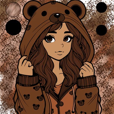 realistic girl in a animal pjs hoodie