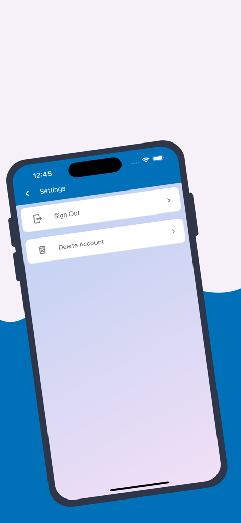 Settings screen of the GerMedUSA Chatbot app showing account options