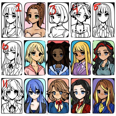 girls that look diffrent anime