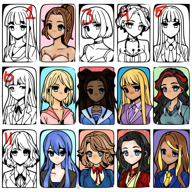 girls that look diffrent anime