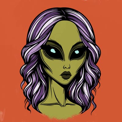 realistic beautiful mysterious alien woman