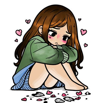 a girl after a breakup