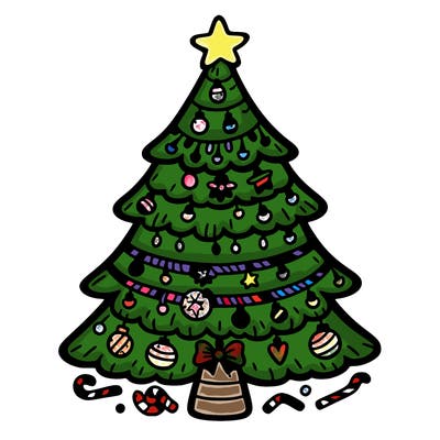 christmas tree with lots of details