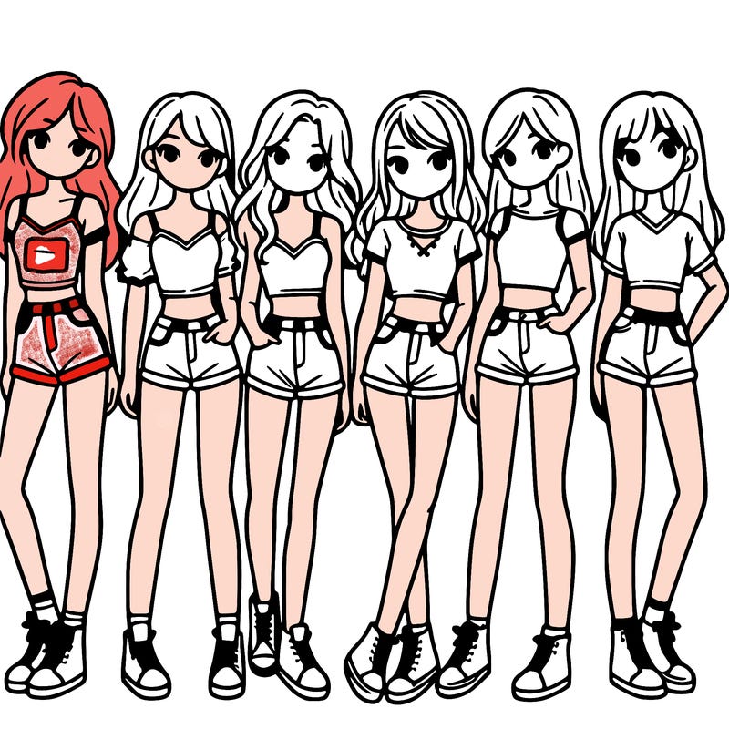 a group of girls wearing crop tops and shorts