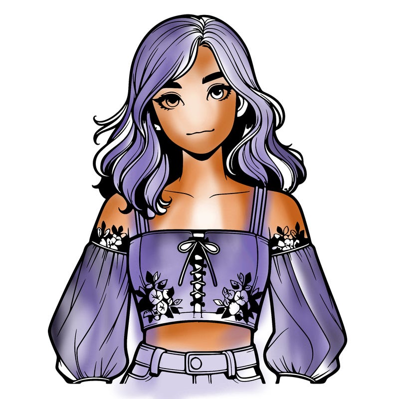 realistic girl with crop top