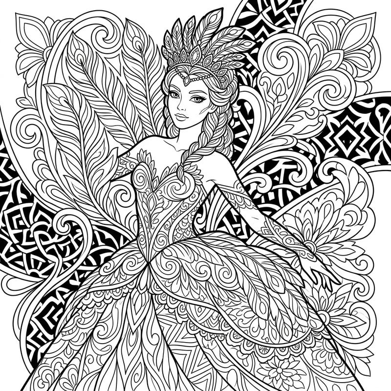 Unleash your creativity with this captivating Odile, the Black Swan coloring page, perfect for teens. Explore intricate patterns and bring the iconic villainess of Swan Lake to life with your unique color palette.