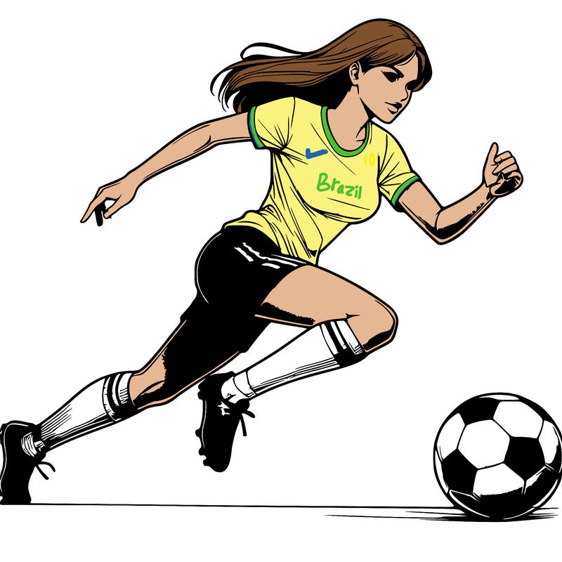 realistic woman playing soccer