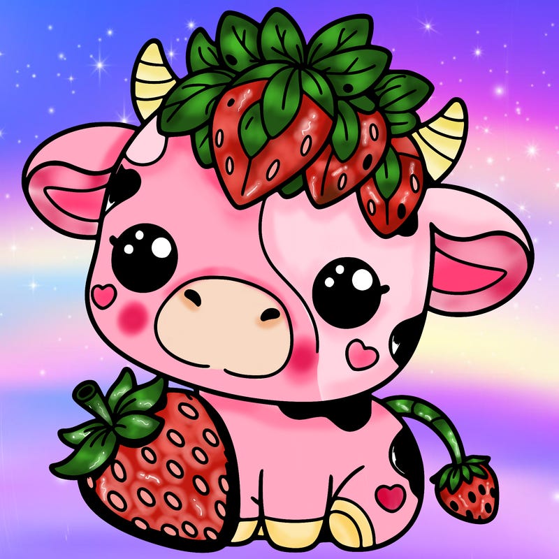 cute strawberry cow