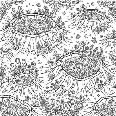 Discover a truly unique coloring experience with our Spring Lunar Craters page, where celestial formations burst forth with vibrant spring life. Imagine a moonscape transformed into a blooming garden, ready for your creative touch.