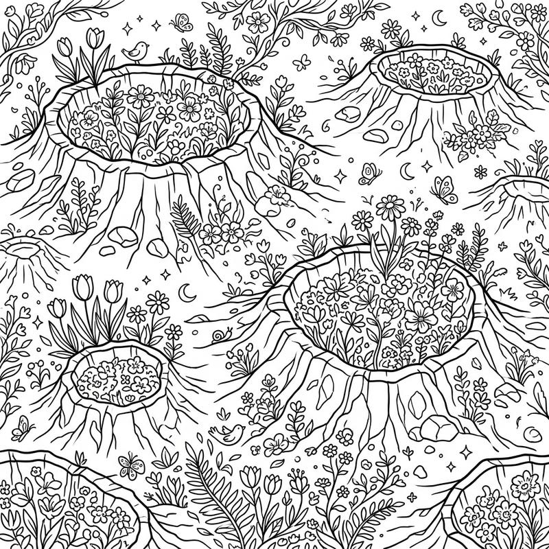 Discover a truly unique coloring experience with our Spring Lunar Craters page, where celestial formations burst forth with vibrant spring life. Imagine a moonscape transformed into a blooming garden, ready for your creative touch.