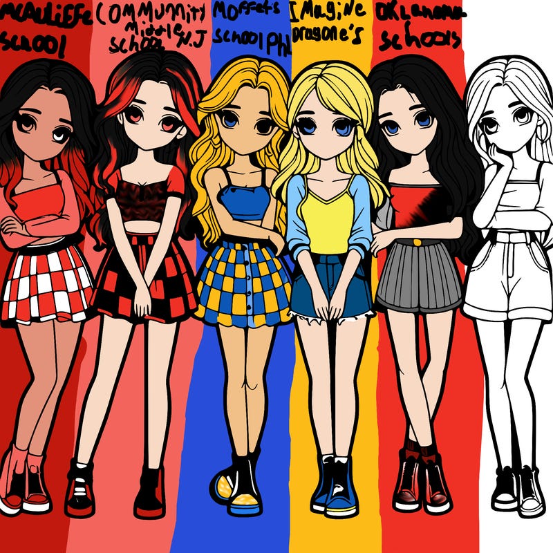 a group of girls realistic