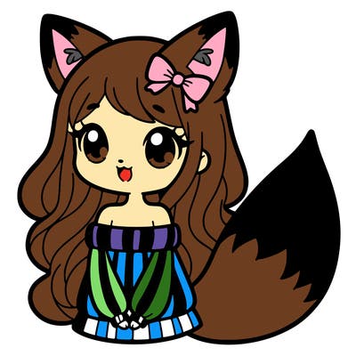 girl with fox ears and tail