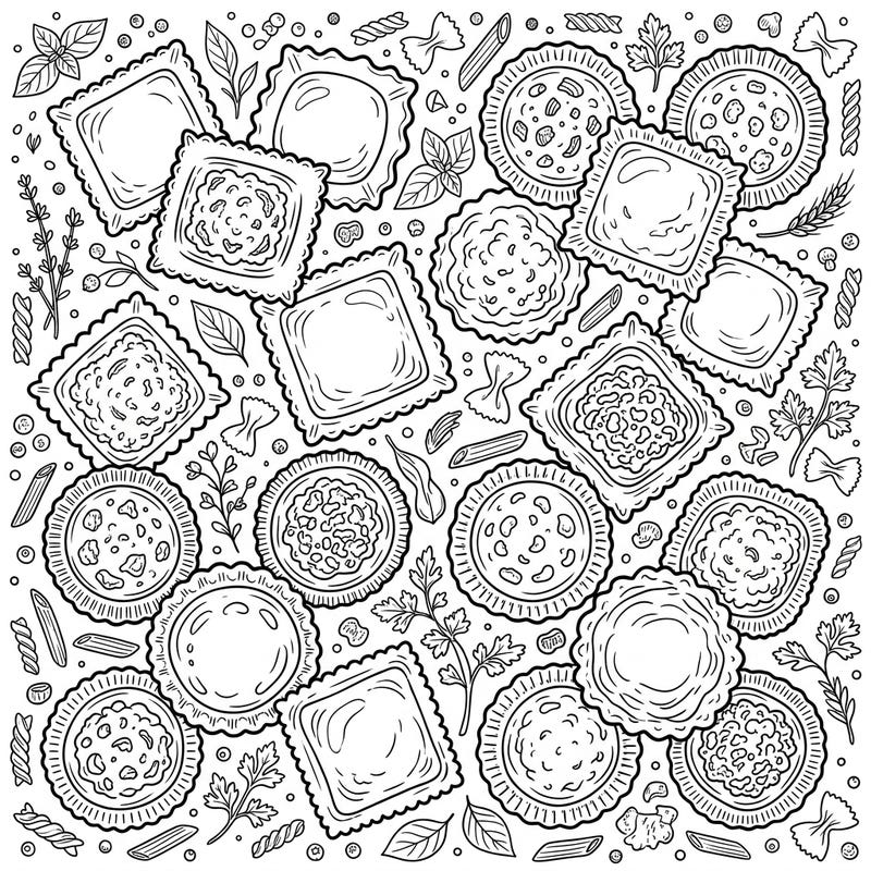 8 Bellissime Pagine da Colorare di Ravioli - Gratis Stampabili — Color Pop